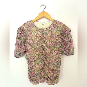 mango ruched medium Floral Pink Women's Top